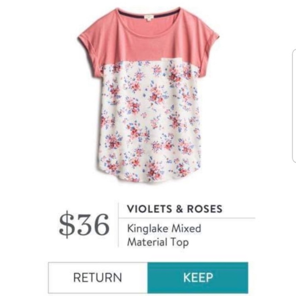ISO Violets & Roses Kinglake Mixed Material Top
